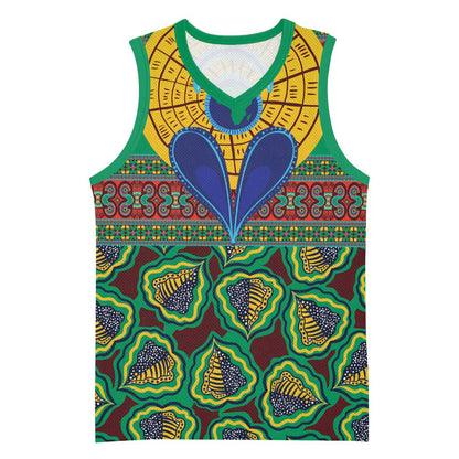 Afro Pattern Traditional Kanga Style Basketball Jersey LT9