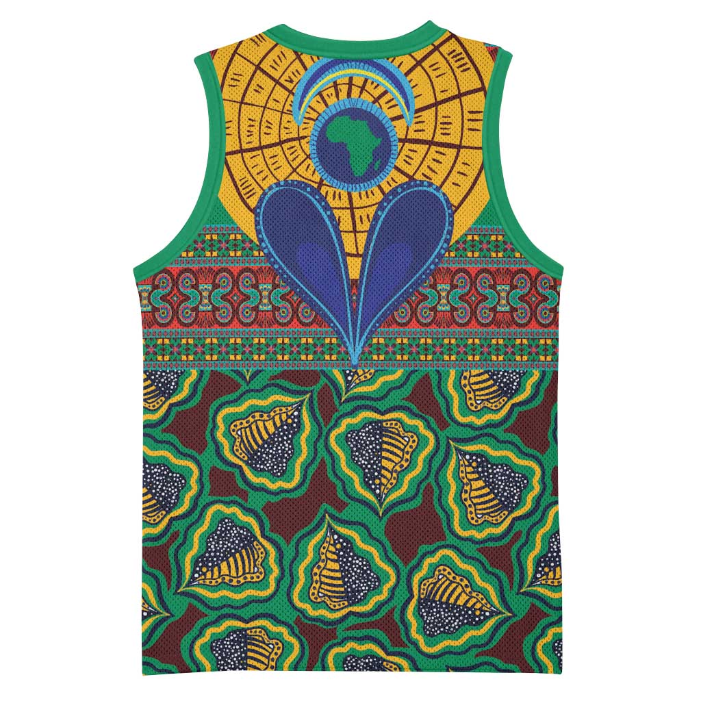 Afro Pattern Traditional Kanga Style Basketball Jersey LT9