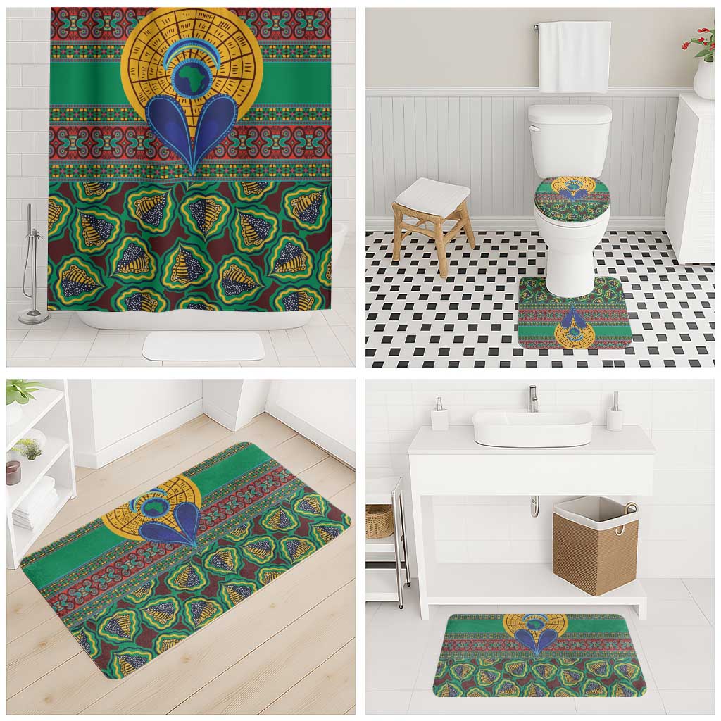 African Pattern Traditional Kanga Style Bathroom Set