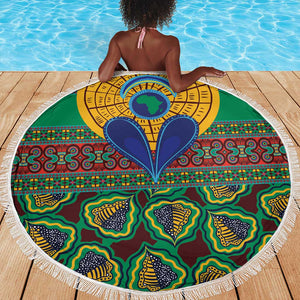 Afro Pattern Traditional Kanga Style Beach Blanket