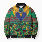 African Pattern Traditional Kanga Style Bomber Puffer Jacket