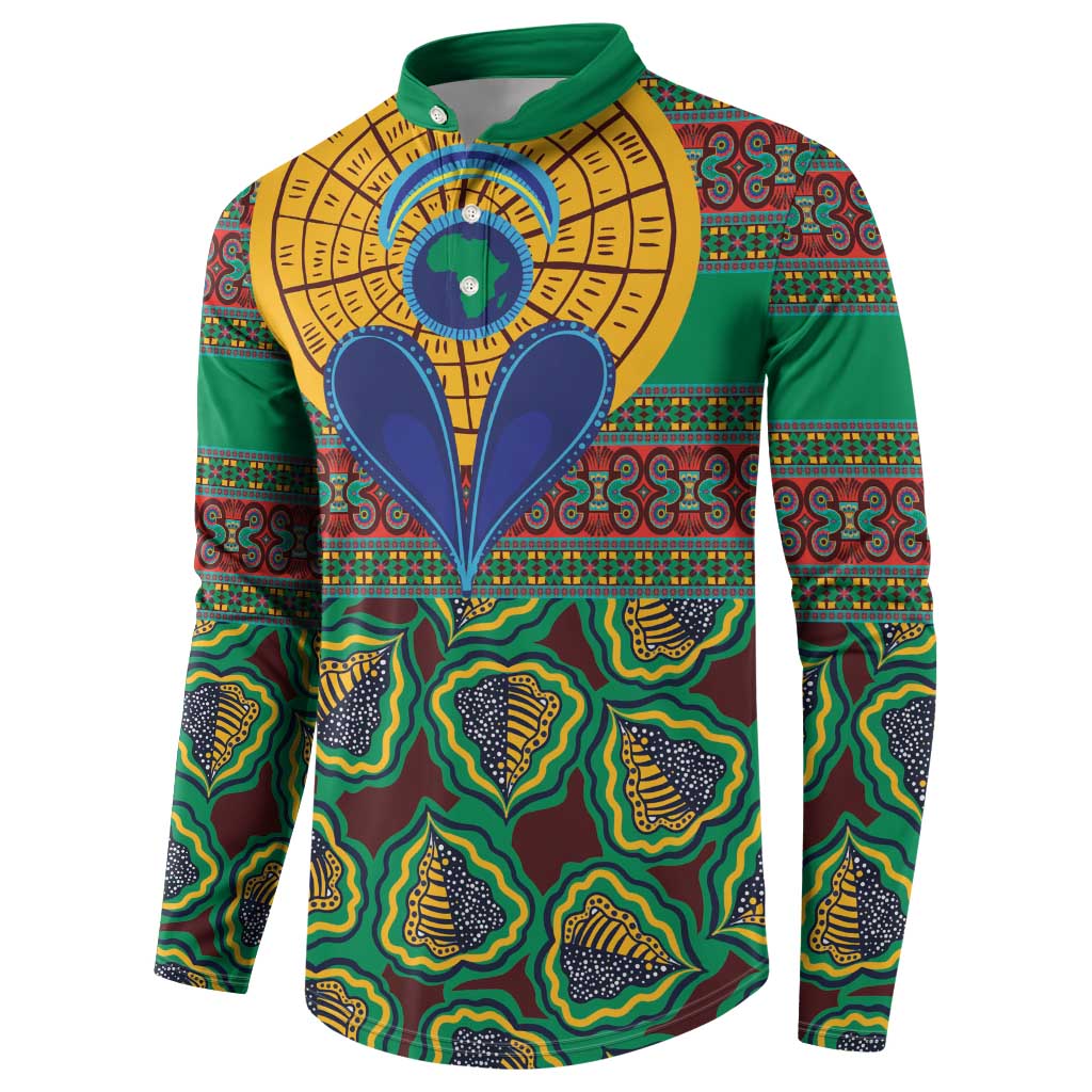 African Pattern Traditional Kanga Style Button Sweatshirt