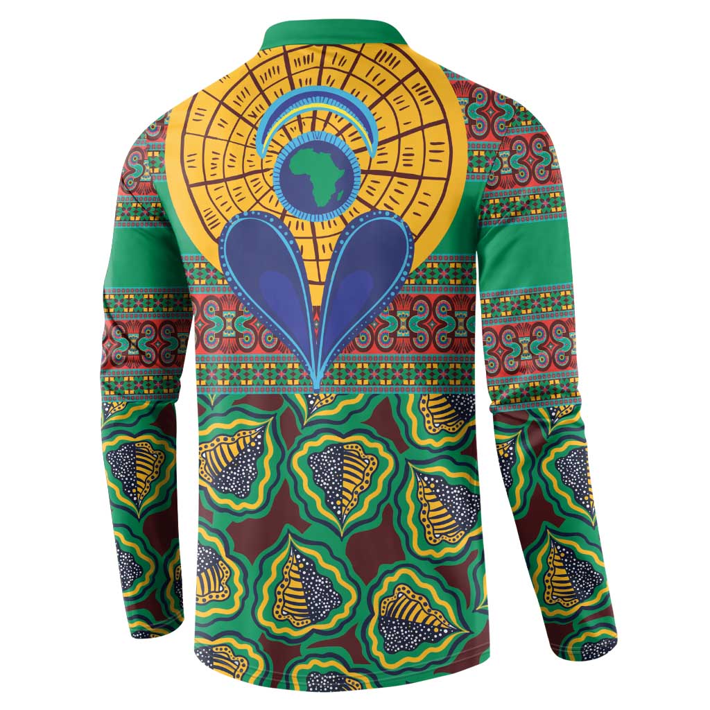 African Pattern Traditional Kanga Style Button Sweatshirt