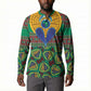 African Pattern Traditional Kanga Style Button Sweatshirt