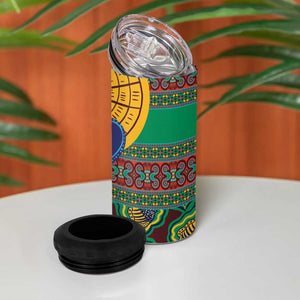 Afro Pattern Traditional Kanga Style 4 in 1 Can Cooler Tumbler