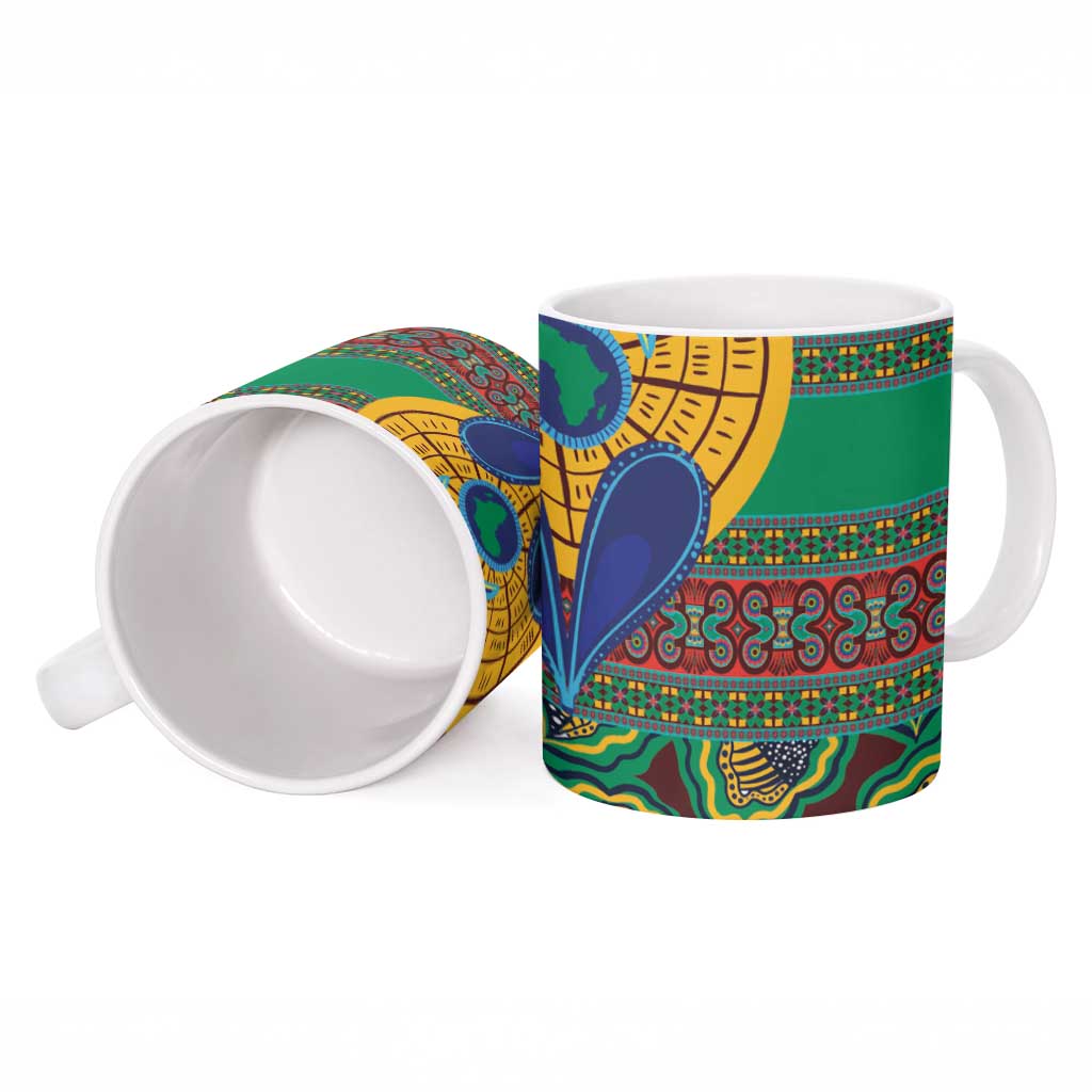 African Pattern Traditional Kanga Style Ceramic Mug