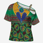 African Pattern Traditional Kanga Style Cross Shoulder Shirt