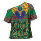 African Pattern Traditional Kanga Style Cross Shoulder Shirt