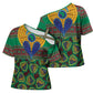 African Pattern Traditional Kanga Style Cross Shoulder Shirt