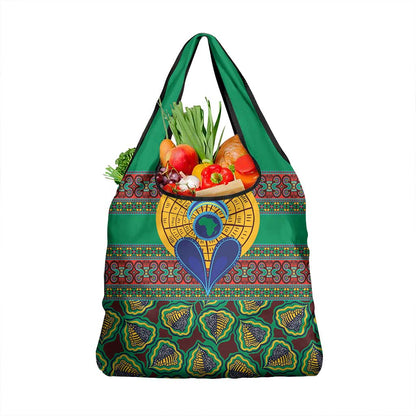 Afro Pattern Traditional Kanga Style Grocery Bag