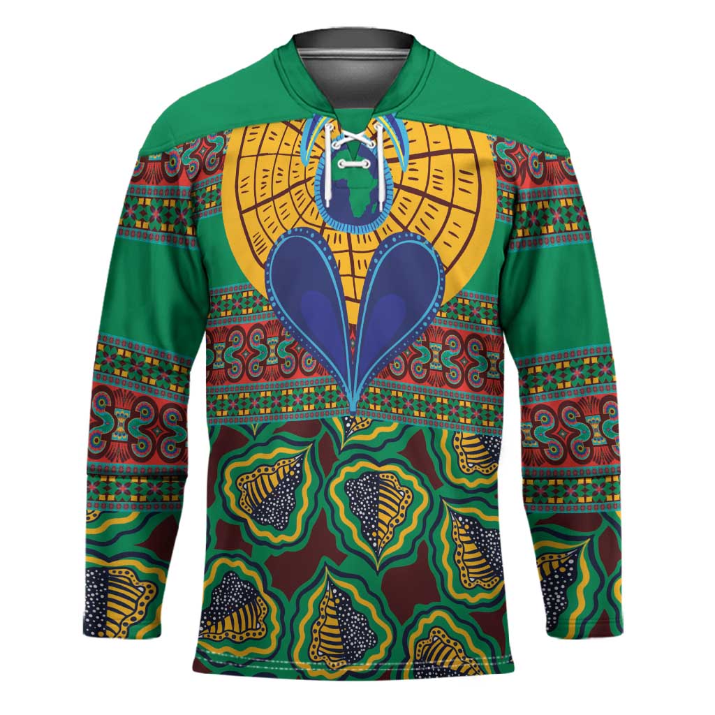 African Pattern Traditional Kanga Style Hockey Jersey