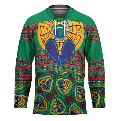 African Pattern Traditional Kanga Style Hockey Jersey