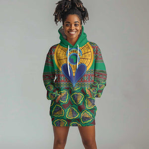 Afro Pattern Traditional Kanga Style Hoodie Dress