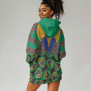 Afro Pattern Traditional Kanga Style Hoodie Dress