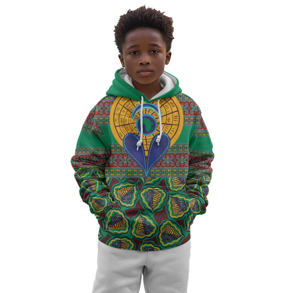 Afro Pattern Traditional Kanga Style Kid Hoodie