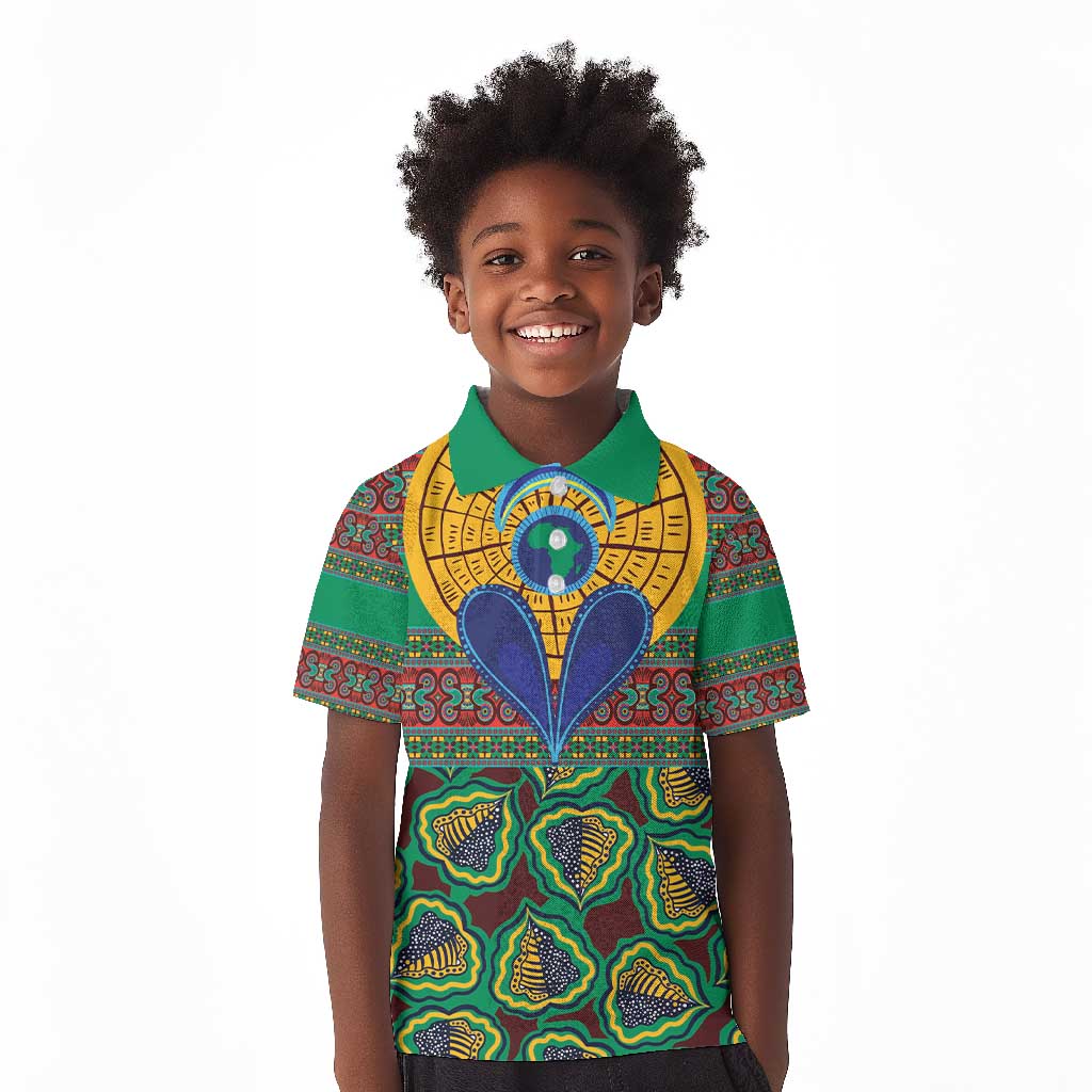 Afro Pattern Traditional Kanga Style Kid Polo Shirt