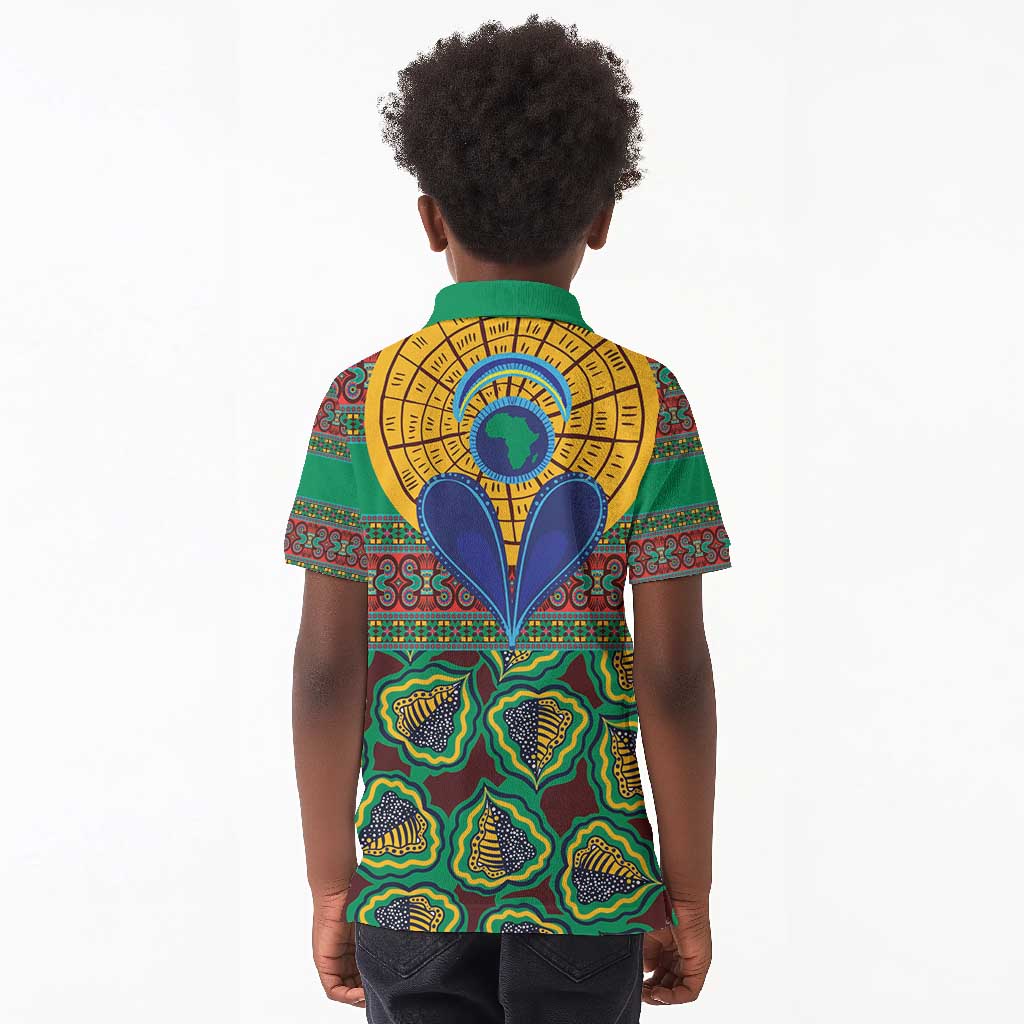 Afro Pattern Traditional Kanga Style Kid Polo Shirt