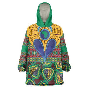 Afro Pattern Traditional Kanga Style KId Wearable Blanket Hoodie