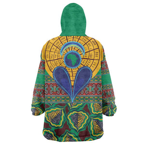 Afro Pattern Traditional Kanga Style KId Wearable Blanket Hoodie