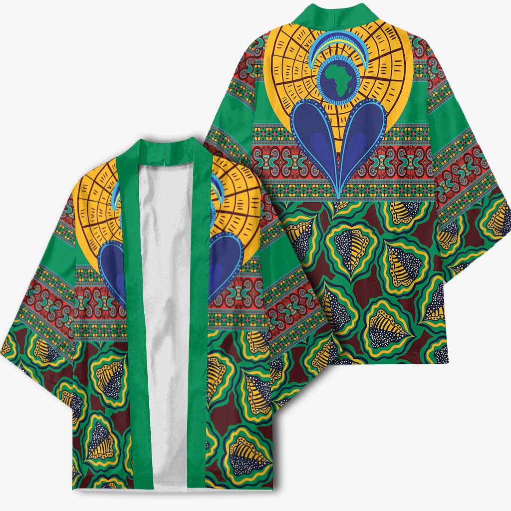 African Pattern Traditional Kanga Style Kimono