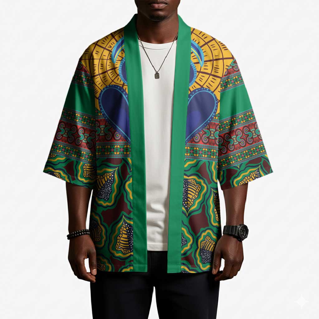 African Pattern Traditional Kanga Style Kimono