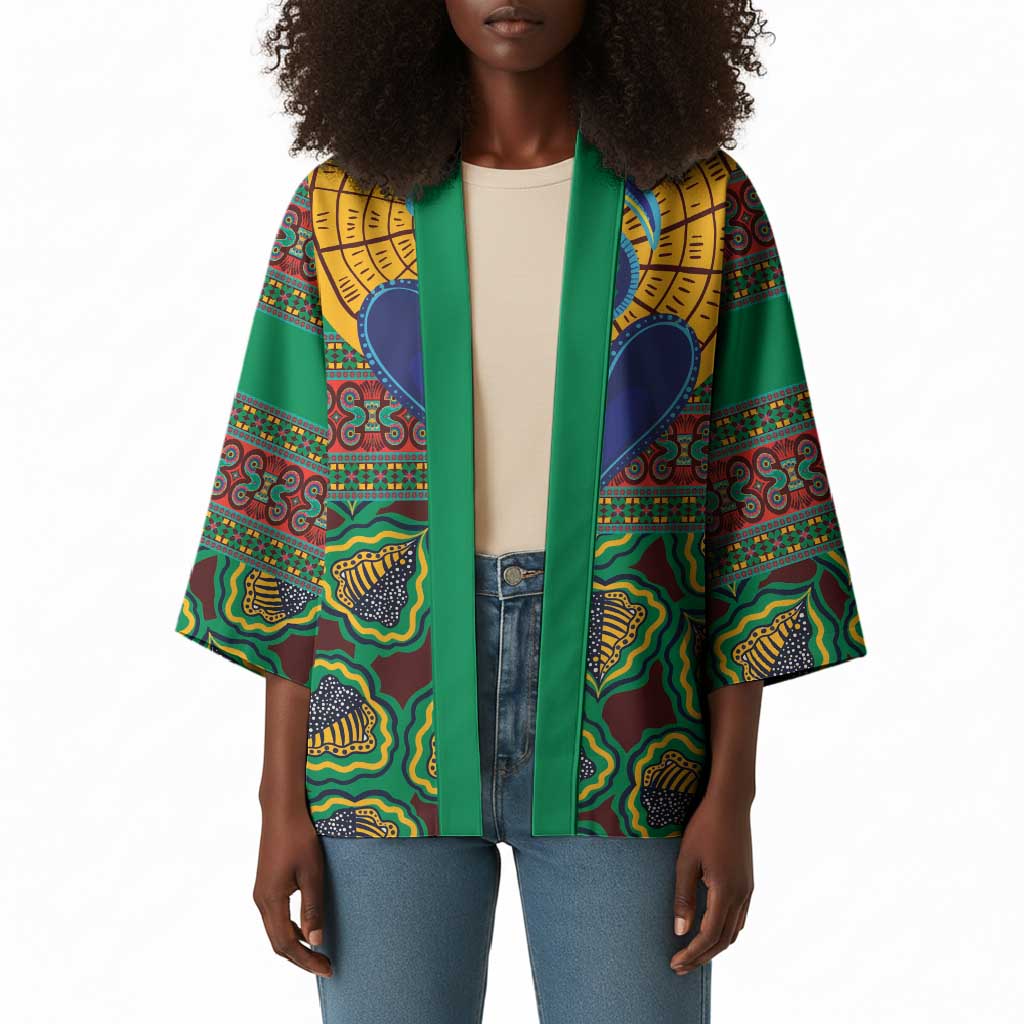 African Pattern Traditional Kanga Style Kimono