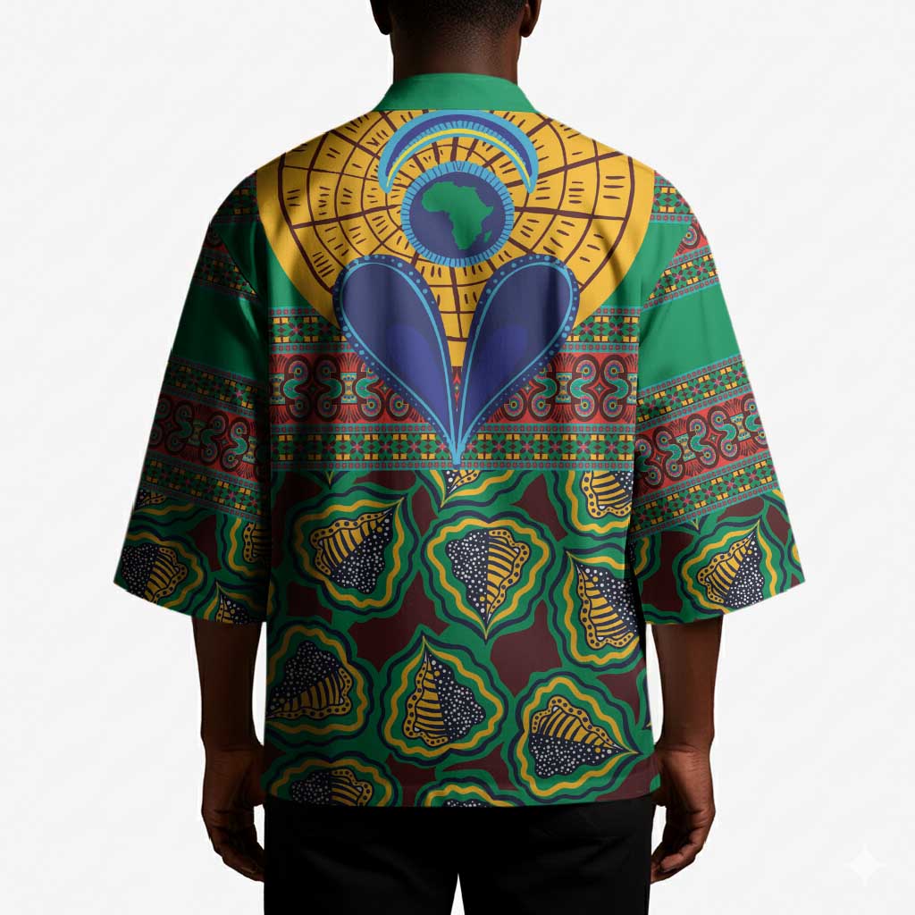 African Pattern Traditional Kanga Style Kimono