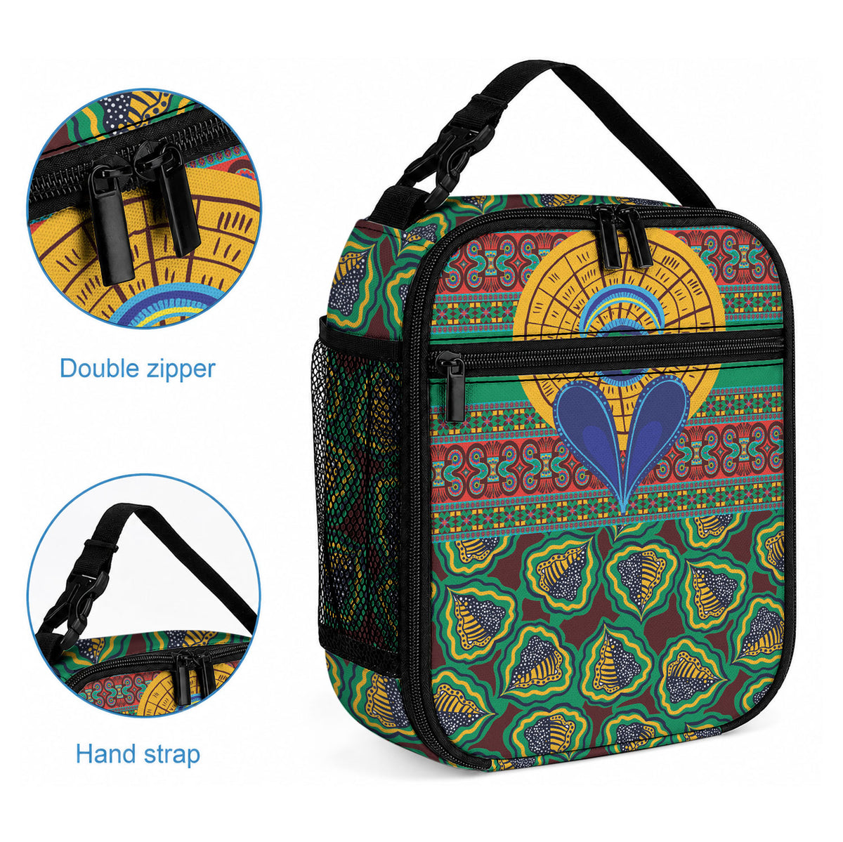 African Pattern Traditional Kanga Style Lunch Bag