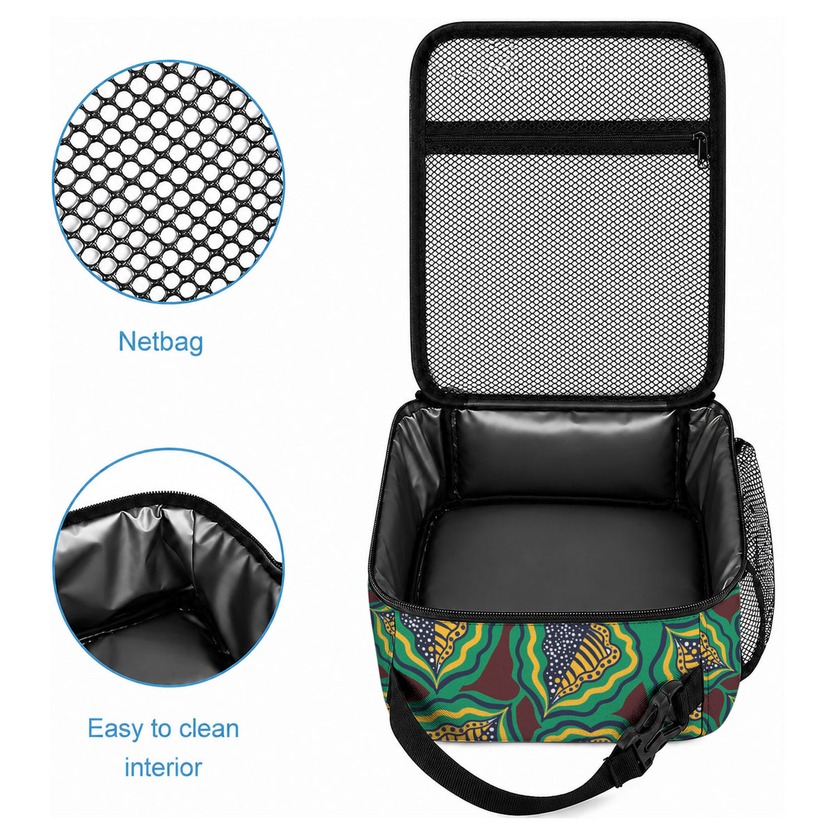 African Pattern Traditional Kanga Style Lunch Bag
