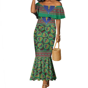 Afro Pattern Traditional Kanga Style Mermaid Dress