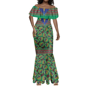 Afro Pattern Traditional Kanga Style Mermaid Dress