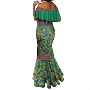 Afro Pattern Traditional Kanga Style Mermaid Dress