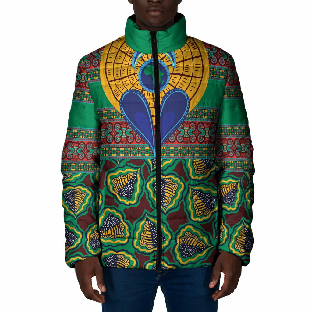 African Pattern Traditional Kanga Style Padded Jacket
