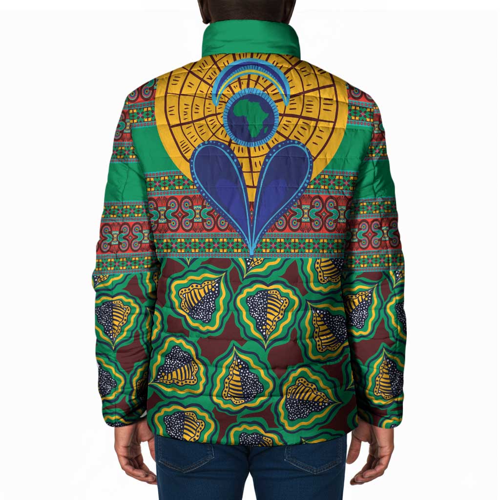 African Pattern Traditional Kanga Style Padded Jacket