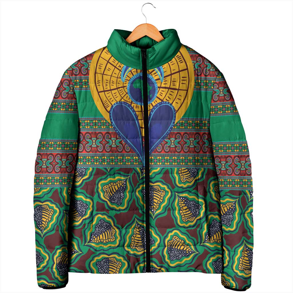 African Pattern Traditional Kanga Style Padded Jacket