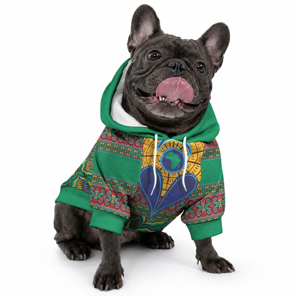 African Pattern Traditional Kanga Style Pet Hoodie