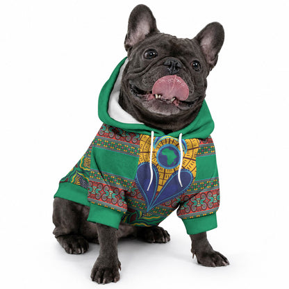 African Pattern Traditional Kanga Style Pet Hoodie
