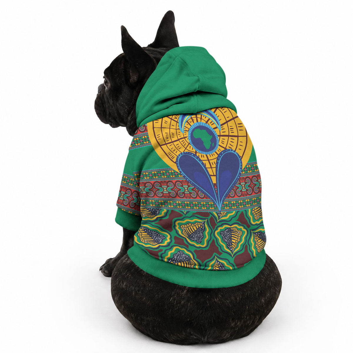 African Pattern Traditional Kanga Style Pet Hoodie