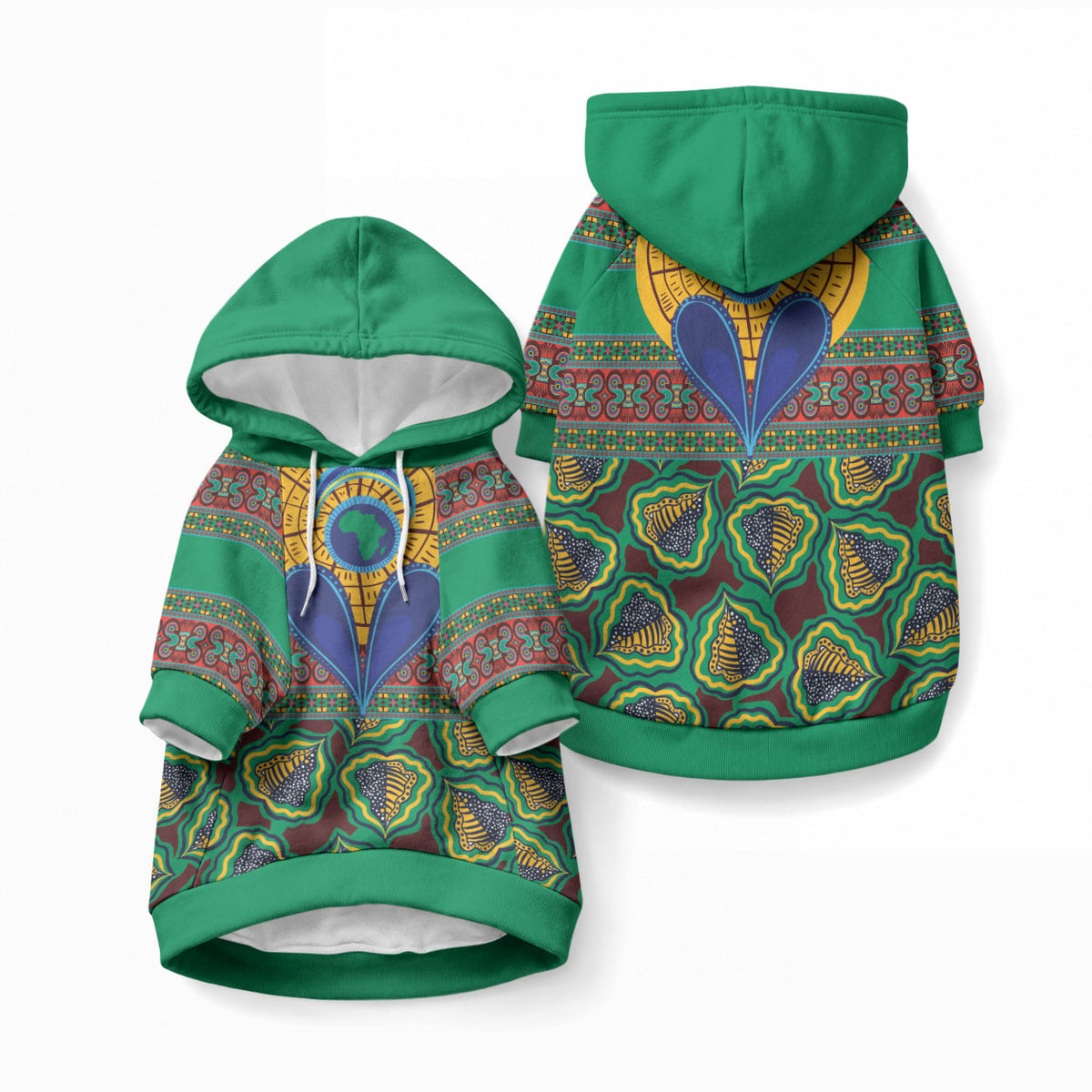 African Pattern Traditional Kanga Style Pet Hoodie