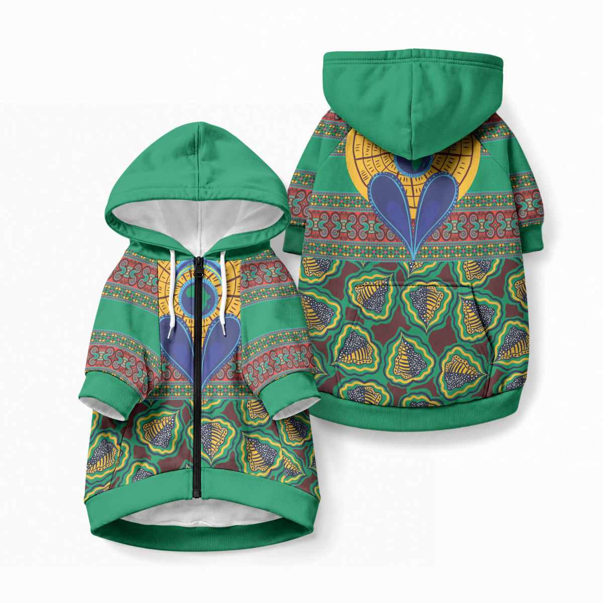 African Pattern Traditional Kanga Style Pet Hoodie