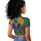 Afro Pattern Traditional Kanga Style Raglan Cropped T shirt