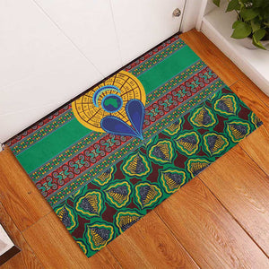 Afro Pattern Traditional Kanga Style Rubber Doormat