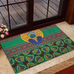 Afro Pattern Traditional Kanga Style Rubber Doormat