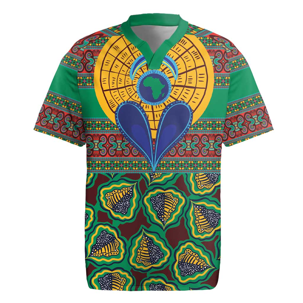 Afro Pattern Traditional Kanga Style Rugby Jersey