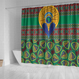 Afro Pattern Traditional Kanga Style Shower Curtain