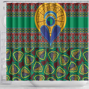 Afro Pattern Traditional Kanga Style Shower Curtain