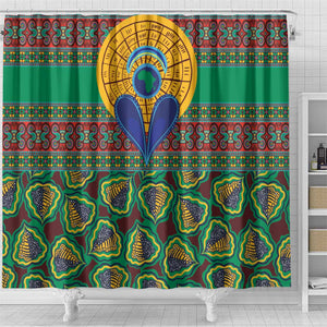 Afro Pattern Traditional Kanga Style Shower Curtain