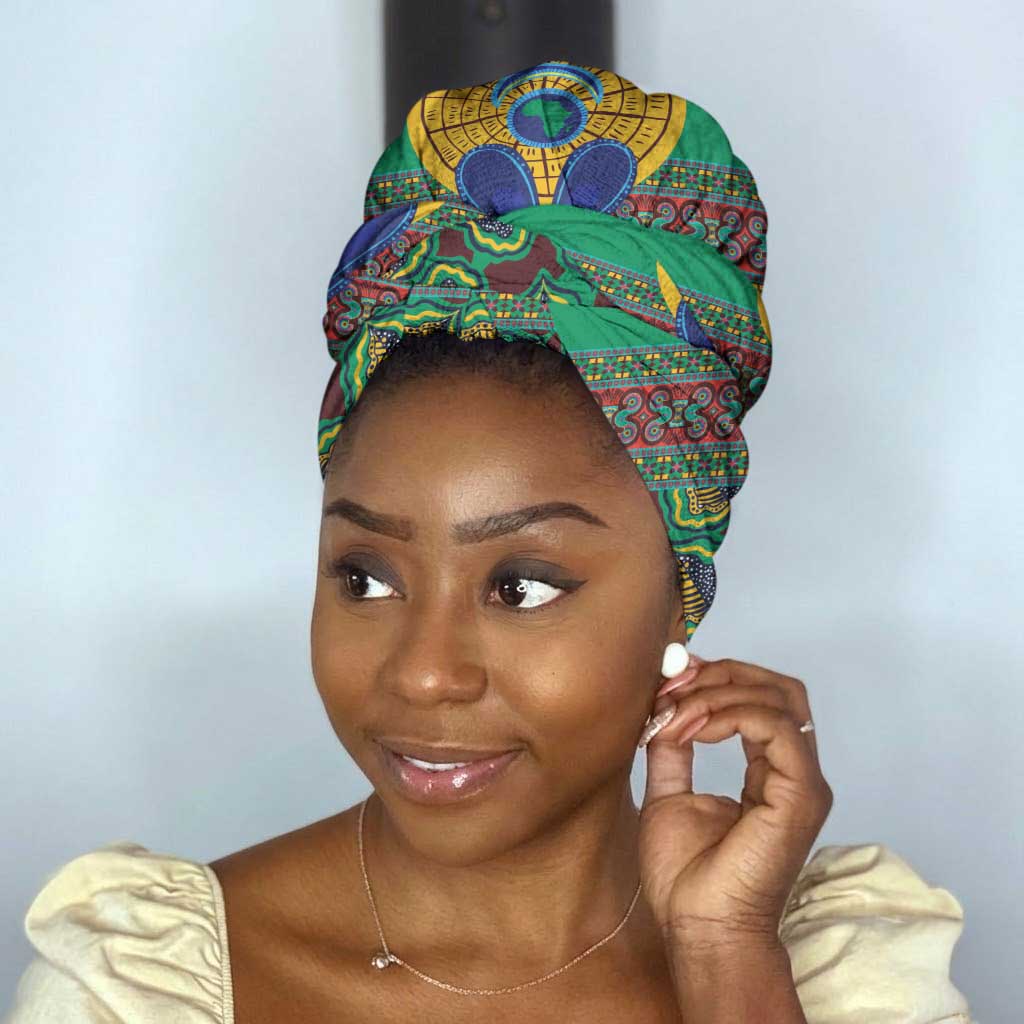 Africa Pattern Traditional Kanga Style Simple Headwrap