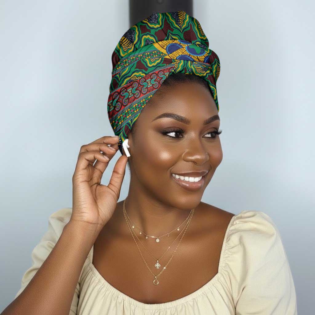 Africa Pattern Traditional Kanga Style Simple Headwrap
