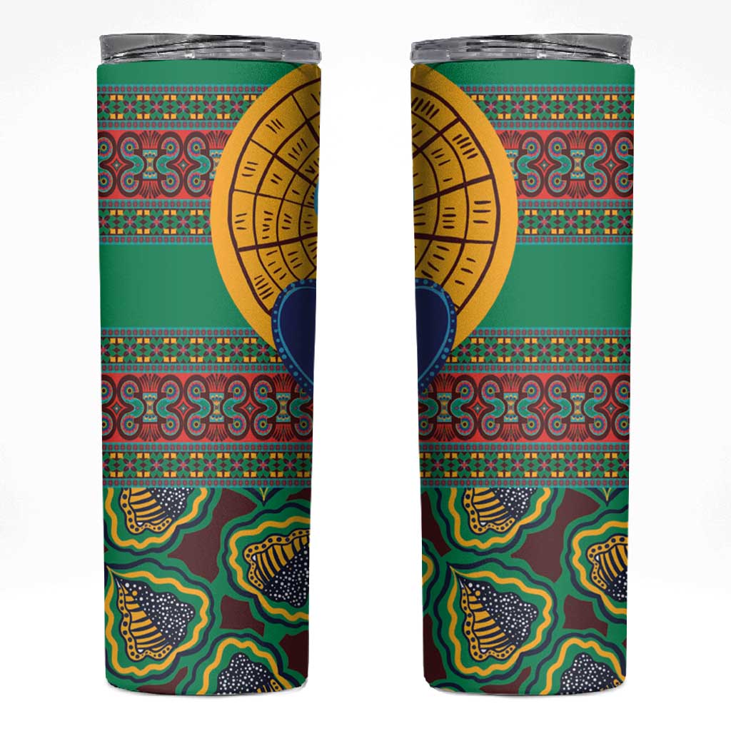 Afro Pattern Traditional Kanga Style Skinny Tumbler